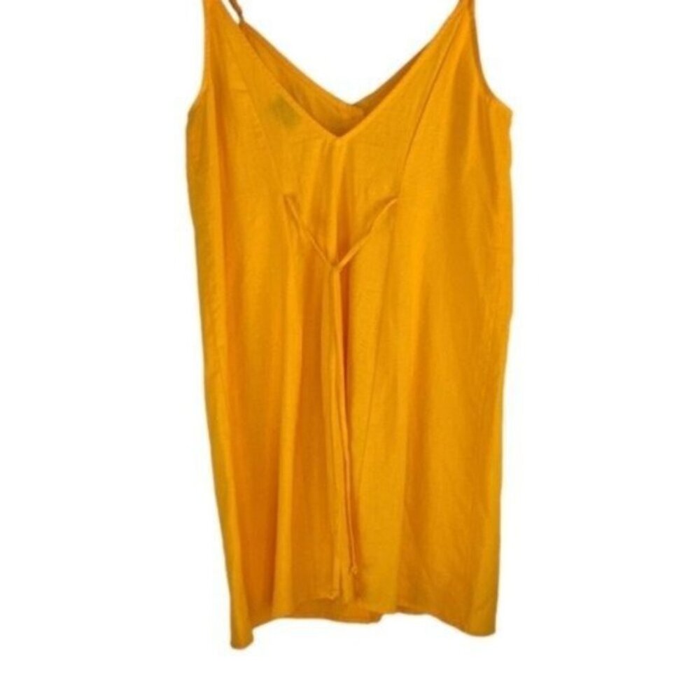 Show Me Your Mumu Sunflower Yellow Spaghetti Strap Mini Sundress Linen Blend - Picture 5 of 6